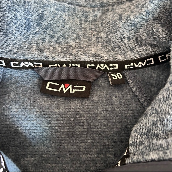 CMP Men’s Knit-Tech Fleece Jacket Heather Blue Size L Outdoor Gorpcore Italy - Picture 10 of 13
